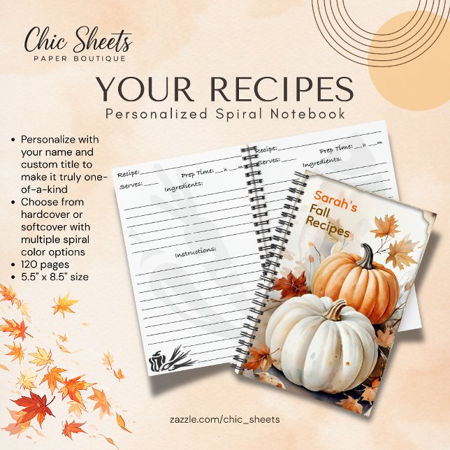 Cuaderno espiral de recetas de otoño personalizada (Subido por el creador)