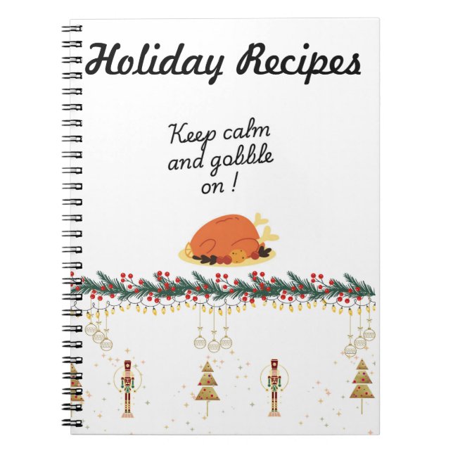 Cuaderno espiral de recetas para días festivos (Frente)