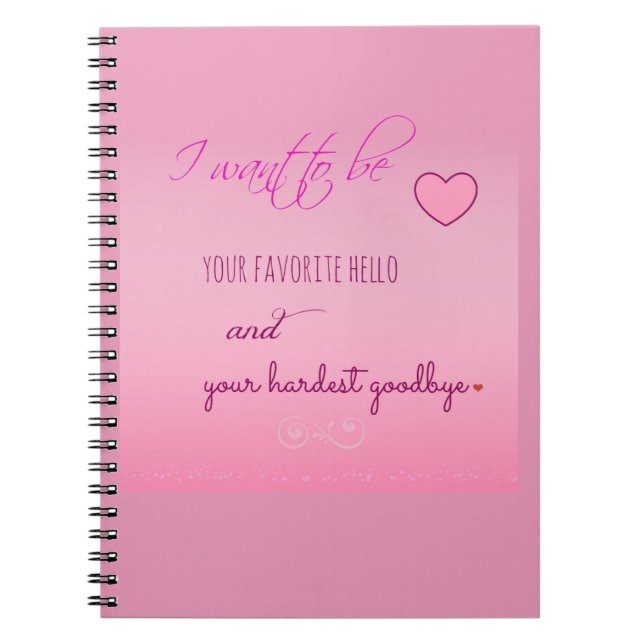 Cuaderno espiral de San Valentín "Hola favorito" (Frente)