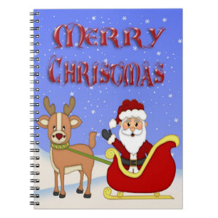 Cuaderno espiral de Santa de las Felices Navidad