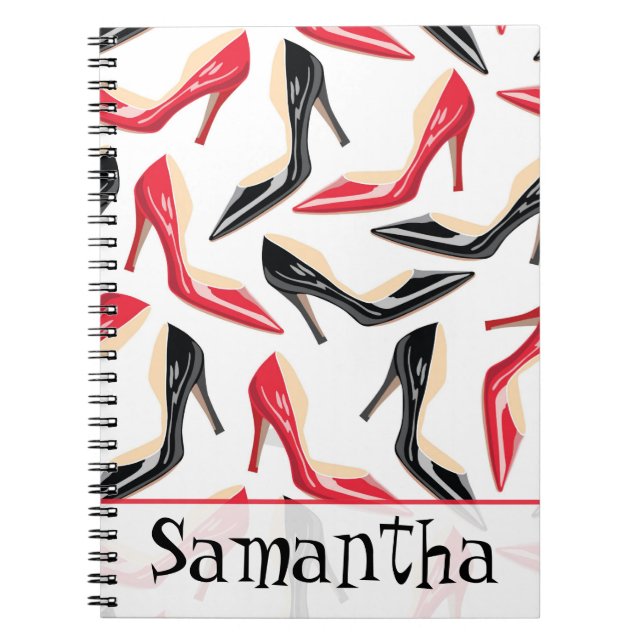 Cuaderno espiral de Stilletto de los tacones altos (Frente)