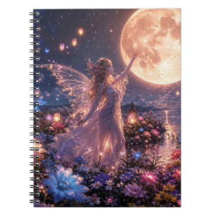 Cuaderno espiral de sueños de hada bajo la luz de