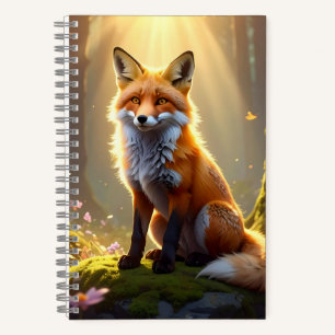 Cuaderno espiral de tapa dura con zorro del bosque