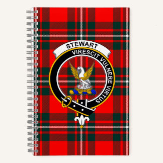 Cuaderno espiral de Tartán y emblema del clan Stew