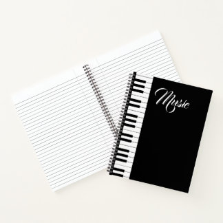 Cuaderno espiral de teclado de piano de 8,5" x 11"
