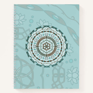 Cuaderno espiral de tejido de loto