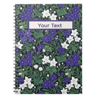 Cuaderno espiral de texto personalizado botánico p