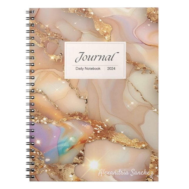 Cuaderno Espiral de tinta de alcohol de resina holográfica  (Frente)