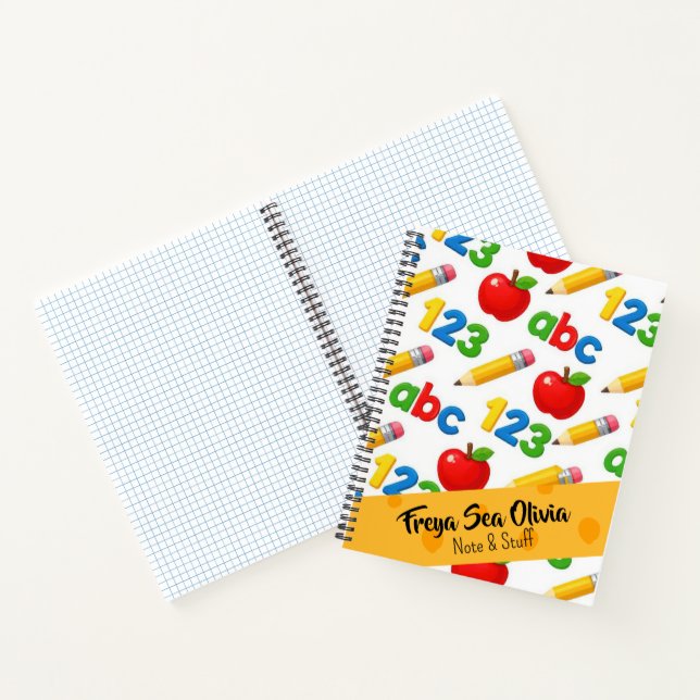 Cuaderno espiral de útiles escolares personalizado (Interior)