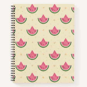 Cuaderno espiral de verano de sandías rosadas