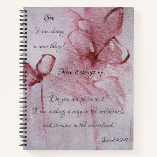 Cuaderno espiral de versículos bíblicos florales