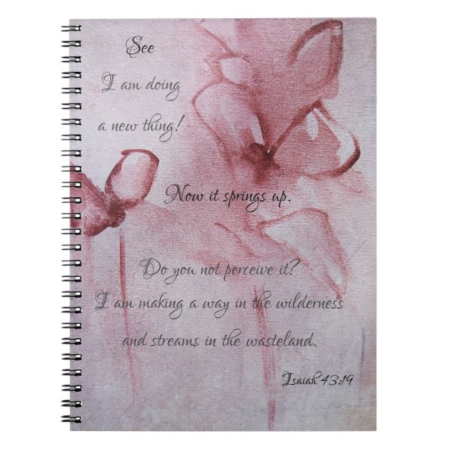 Cuaderno espiral de verso bíblico floral 8x6 (Frente)