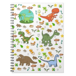 Cuaderno espiral de vida silvestre de dinosaurios 