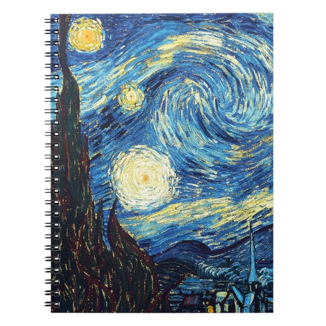 Cuaderno espiral del arte de la noche estrellada (Frente)