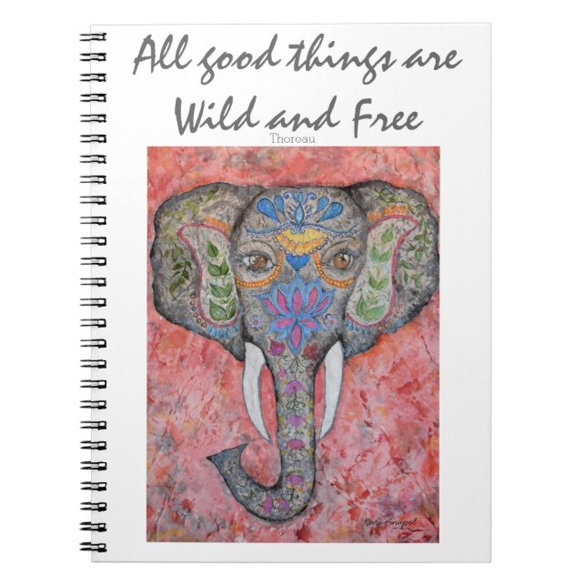 Cuaderno espiral del arte del elefante de la (Frente)