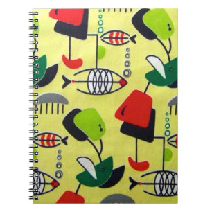 Cuaderno espiral del diseño atómico moderno de los