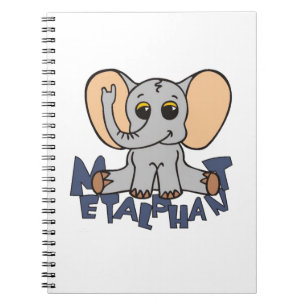 Cuaderno espiral del elefante de Metalphant -