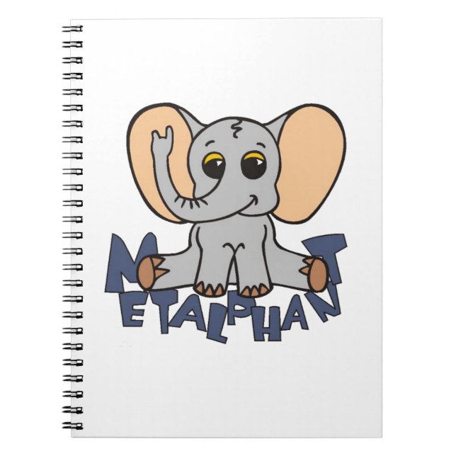Cuaderno espiral del elefante de Metalphant - (Frente)