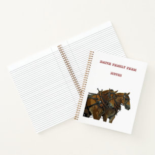 Cuaderno espiral del equipo de caballos de tiro be