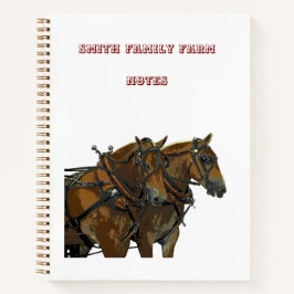 Cuaderno espiral del equipo de caballos de tiro be