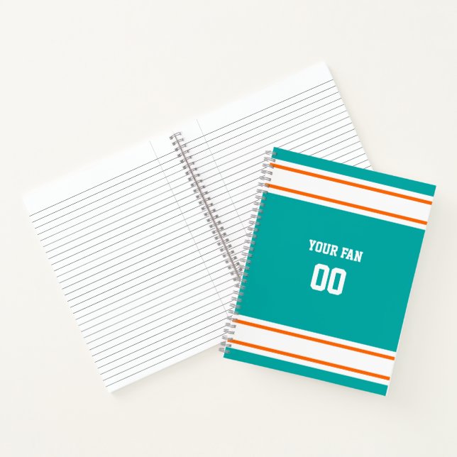 Cuaderno Espiral del equipo de fútbol Aqua, Naranja y Blanc (Interior)