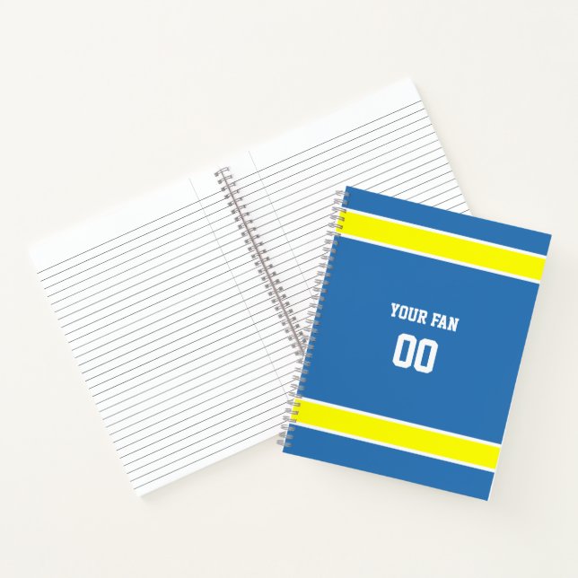 Cuaderno Espiral del equipo de fútbol azul, blanco y oro (Interior)