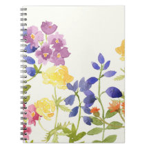 Cuaderno espiral del escocés de las flores