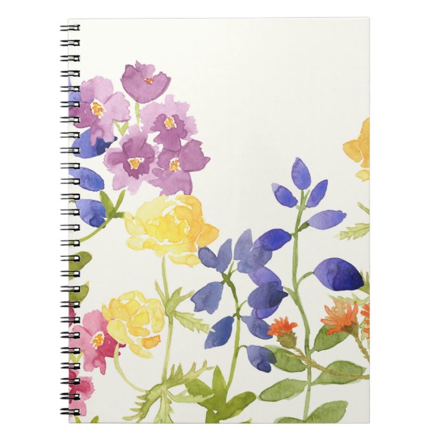 Cuaderno espiral del escocés de las flores (Frente)