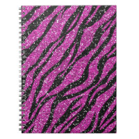 Cuaderno espiral del estampado de zebra negro