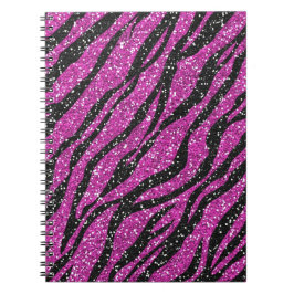 Cuaderno espiral del estampado de zebra negro