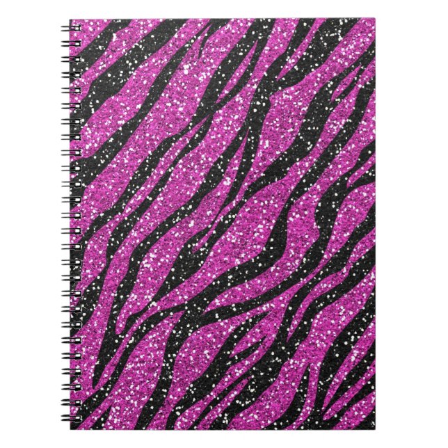 Cuaderno espiral del estampado de zebra negro (Frente)