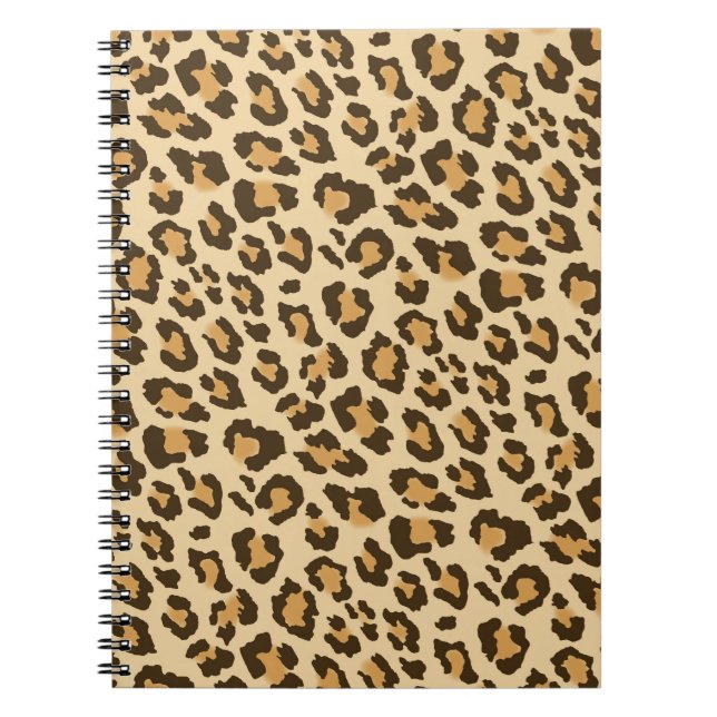 Cuaderno espiral del estampado leopardo (Frente)