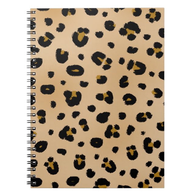 Cuaderno espiral del estampado leopardo (Frente)