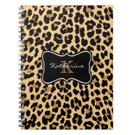 Cuaderno espiral del estampado leopardo de encargo