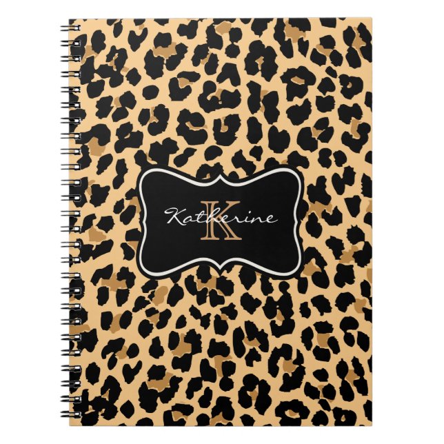 Cuaderno espiral del estampado leopardo de encargo (Frente)