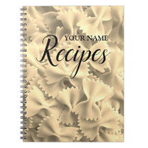 Cuaderno espiral del farfalle de las pastas de la