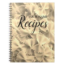 Cuaderno espiral del farfalle de las pastas de la