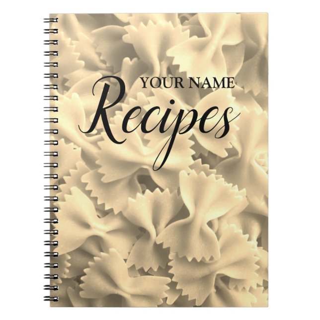 Cuaderno espiral del farfalle de las pastas de la (Frente)