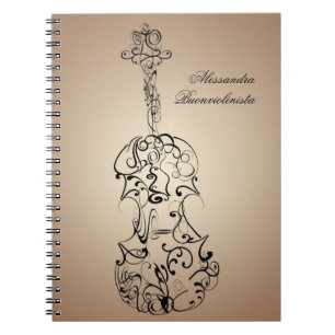 Cuaderno espiral del garrapatos del violín