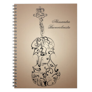 Cuaderno espiral del garrapatos del violín