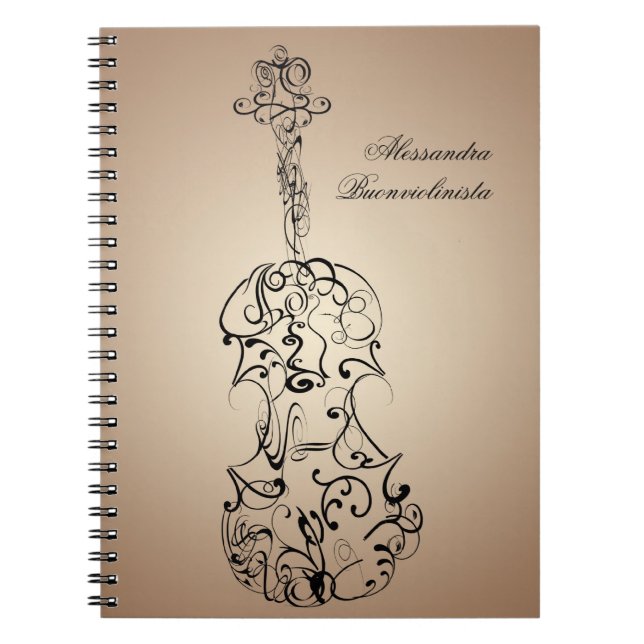 Cuaderno espiral del garrapatos del violín (Frente)