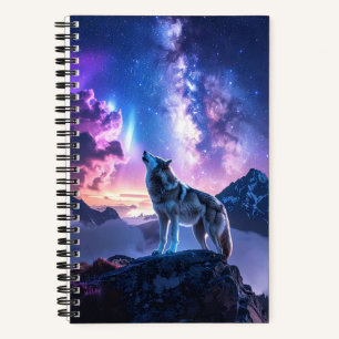 Cuaderno espiral del lobo cósmico