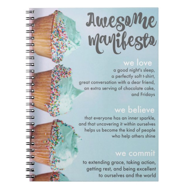 Cuaderno espiral del manifiesto impresionante de (Frente)