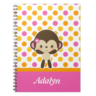 Cuaderno espiral del mono del dulzor del safari