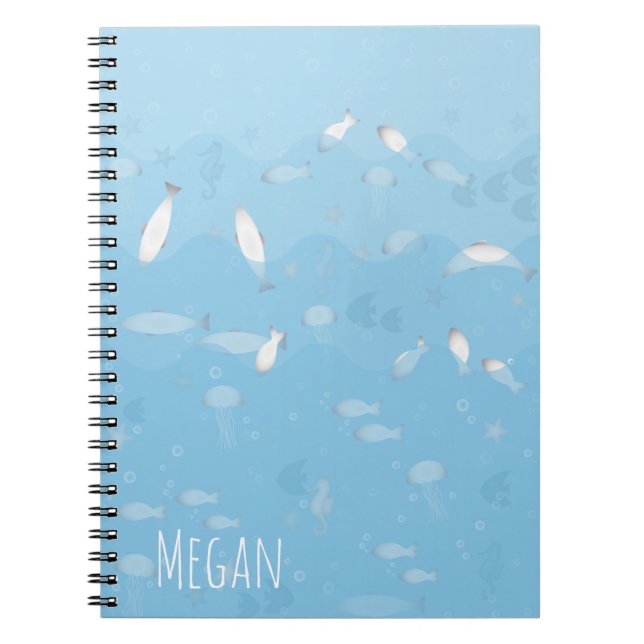 Cuaderno espiral del océano azul (Frente)