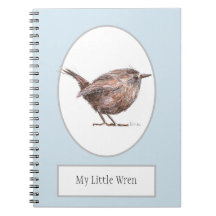 Cuaderno espiral del pájaro de "mi pequeño Wren"
