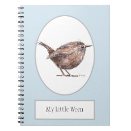 Cuaderno espiral del pájaro de "mi pequeño Wren"