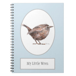 Cuaderno espiral del pájaro de "mi pequeño Wren"