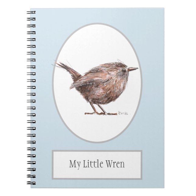 Cuaderno espiral del pájaro de "mi pequeño Wren" (Frente)