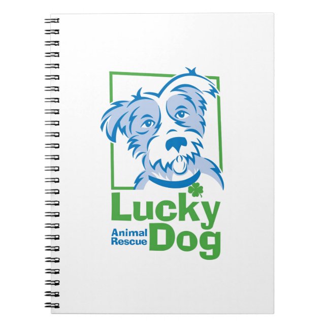 Cuaderno espiral del perro afortunado (6,5" x (Frente)